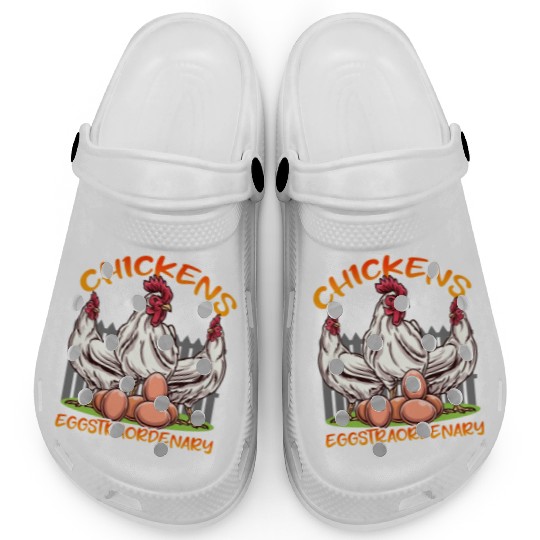 Funny Chickens Chicken Farm Eggs Clogs