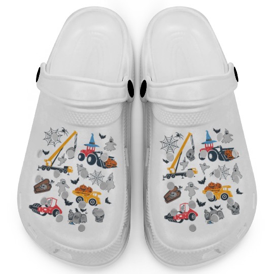 Spooky Construction Vehicles Clogs