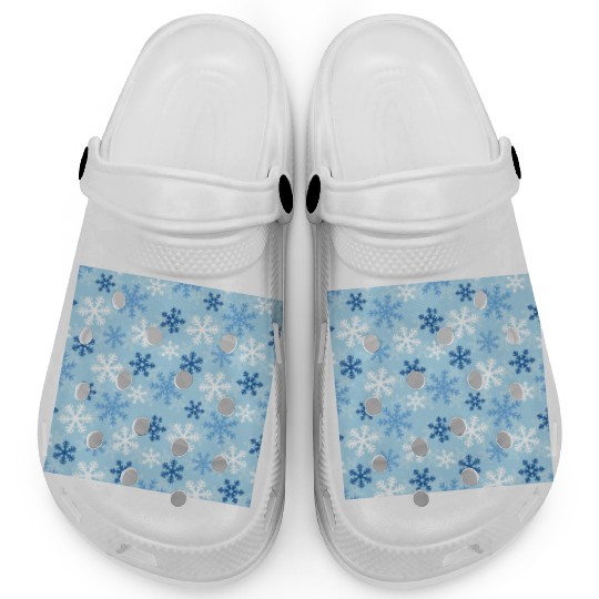 Blue Snowflakes Pattern Clogs