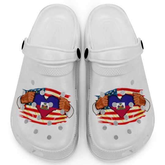 Haitians Who Live in America Haiti Flag Clogs