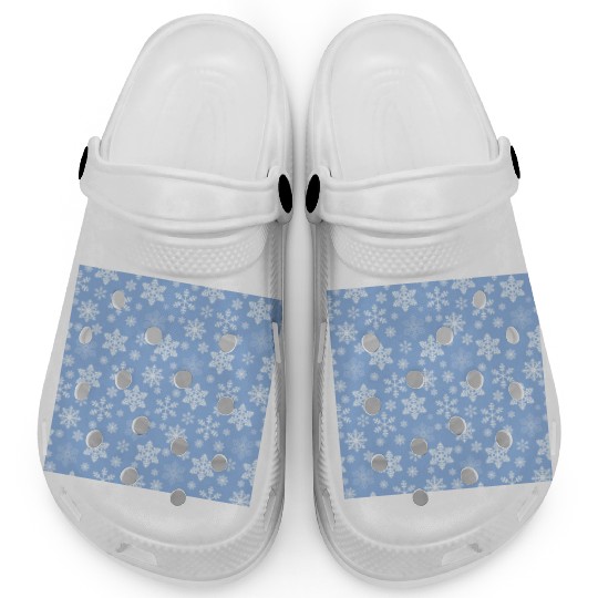 Blue Snowflakes Pattern Clogs