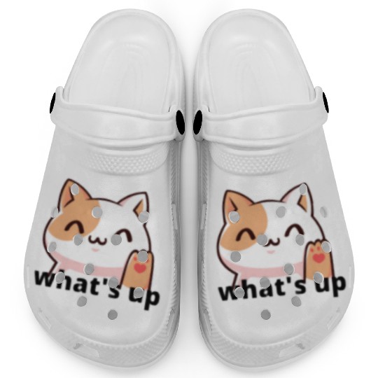 what's up cat design style back to school Clogs