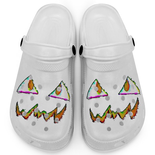 Jack O Lantern Face Glitch Clogs