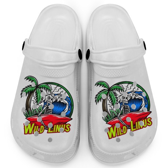 Surfing Skull by Wild Linus Germany Clogs