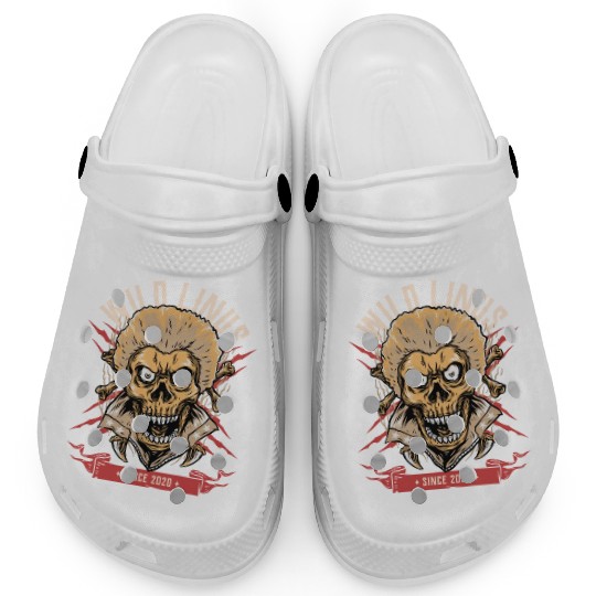 Screaming Skull by Wild Linus Germany Clogs
