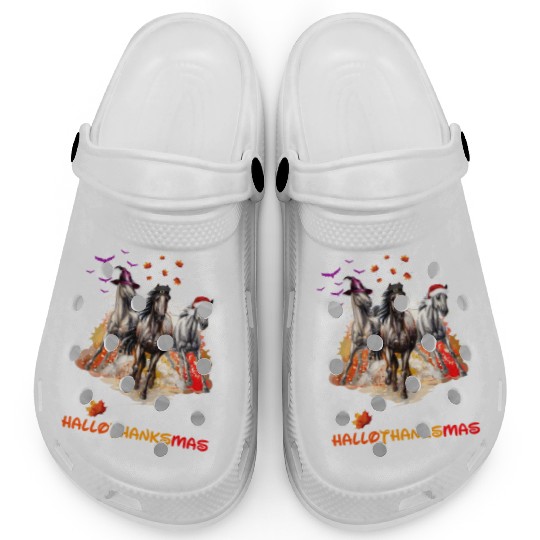 Horses Happy HalloThanksmas Clogs