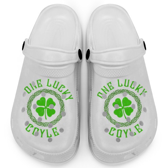 One Lucky Coyle Irish Family 4 Leaf Clover Clogs