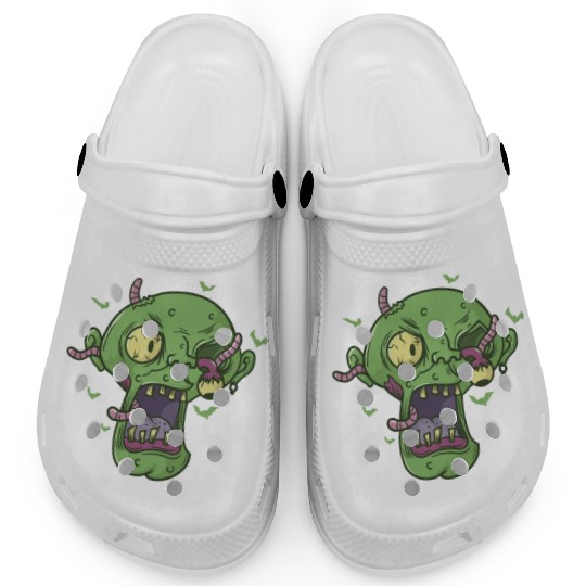 creepy Halloween Head with Worms Clogs