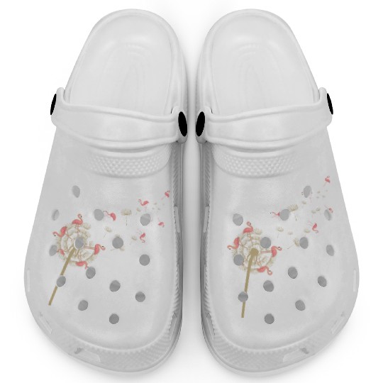 Dandelion Flamingo Tropical Bird Clogs