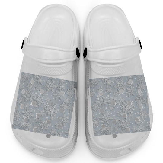 Grey Snowflakes Pattern Clogs
