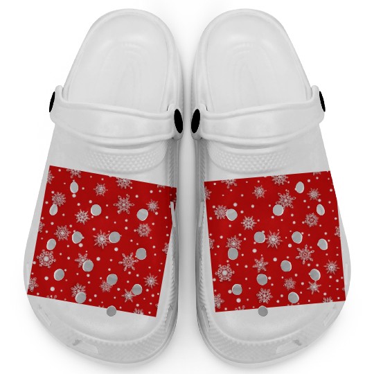 Red Snowflakes Pattern Clogs