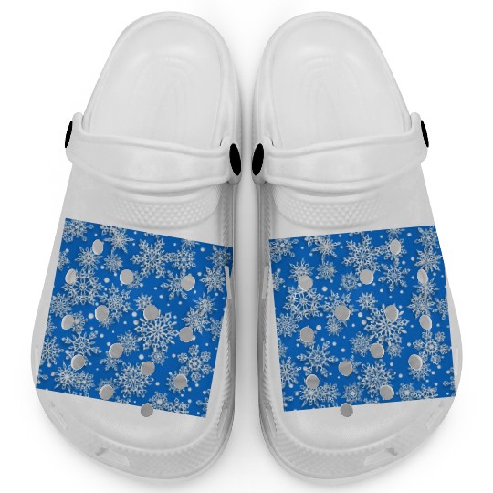 Blue Snowflakes Pattern Clogs