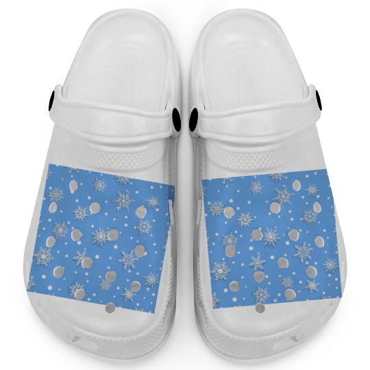 Blue Snowflakes Pattern Clogs