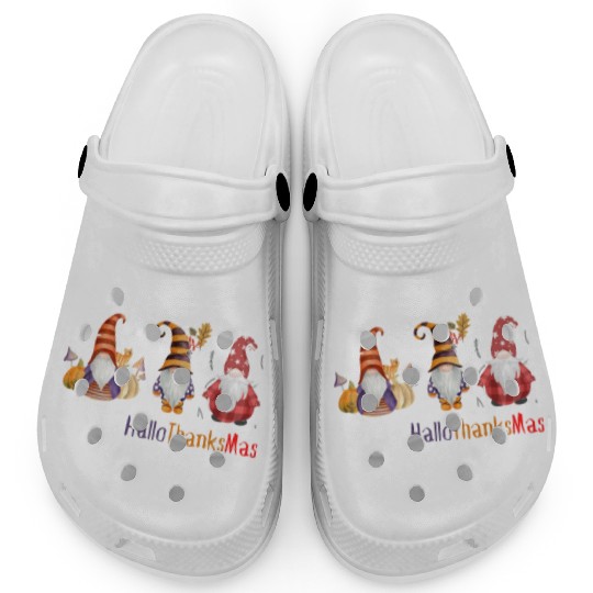 happy hallo thanksmas Thanksgiving gnome Funny Clogs
