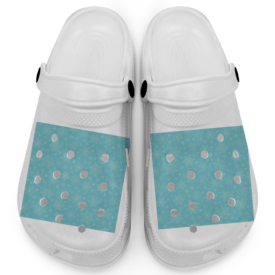 Teal Snowflakes Pattern Clogs