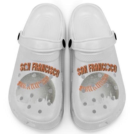 San Francisco Vintage Skyline Baseball For Gameday Clogs