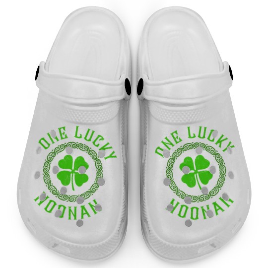 One Lucky Noonan Irish Family Four Leaf Clover Clogs