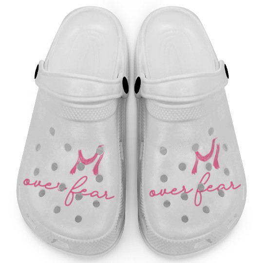 Faith Over Fear Breast Cancer Awareness Support Clogs