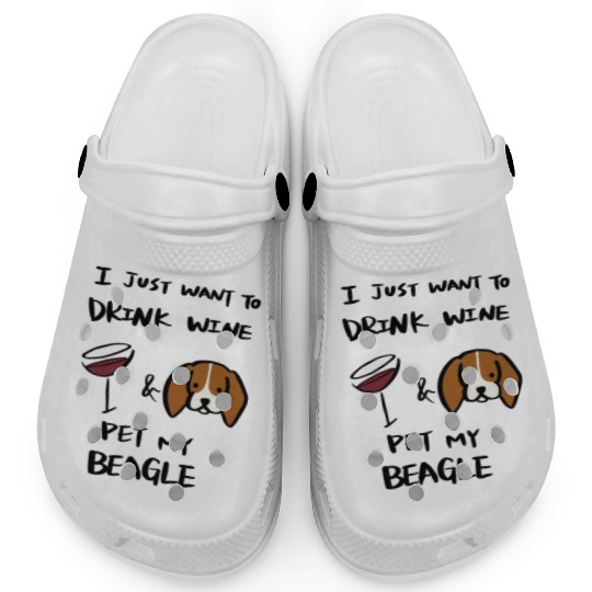 I Just Want To Drink Wine Beagle Clogs