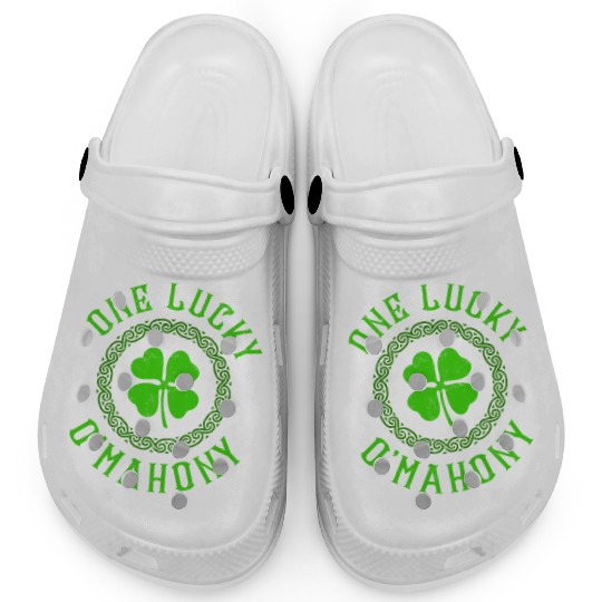 One Lucky O'Mahony Irish Family Four Leaf Clover Clogs