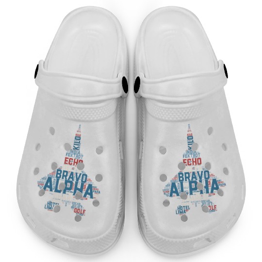 Full Phonetic Alphabet Fighter Jet Pilot Clogs