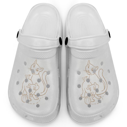 Cat And Dog Brown tow Clogs