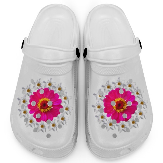 zinnia blossom blooming flower bloom flowerpattern Clogs