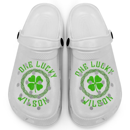 One Lucky Wilson Irish Family Four Leaf Clover Clogs