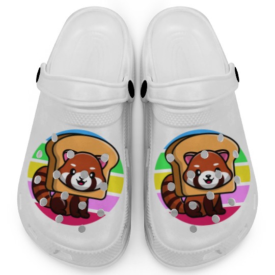 Red Panda In Toast Clogs