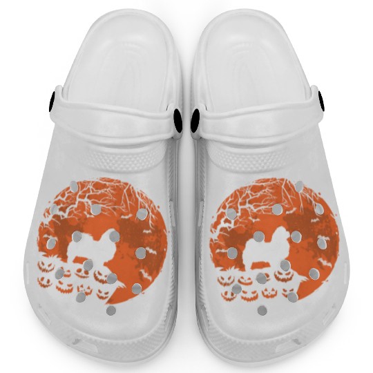 Pekingese dog And Moon Halloween Funny Dog Lover Clogs