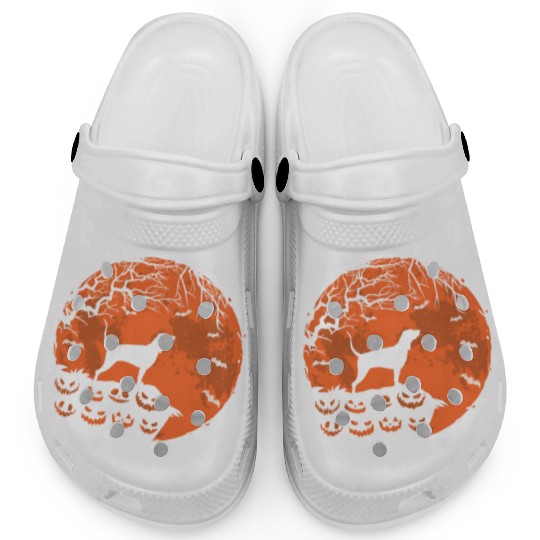 Plott Hound And Moon Halloween Funny Dog Lover Clogs