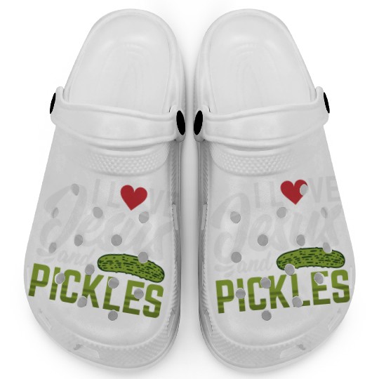 I Love Jesus And Pickles Clogs