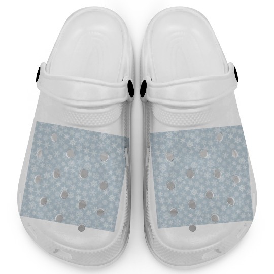 Modern Grey Snowflakes Pattern Clogs