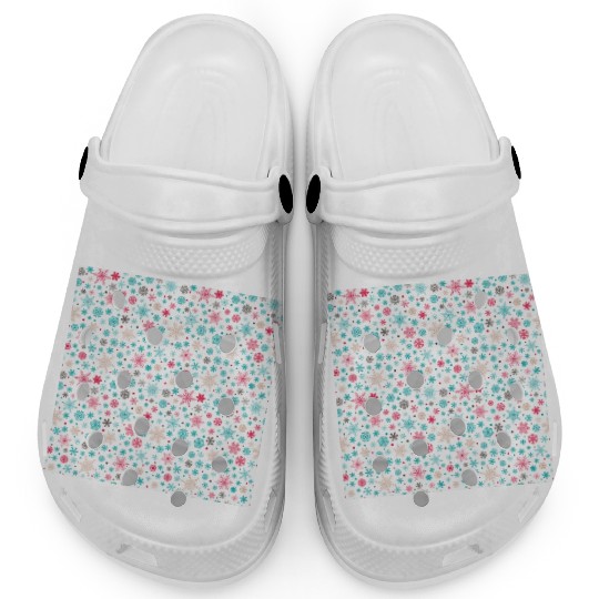 Snowflakes Pattern Colorful Clogs