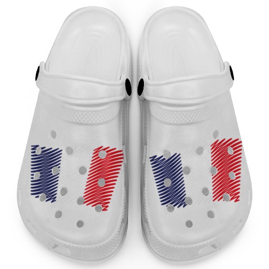 Flag Of The France / Tricolor (Scribble) Clogs