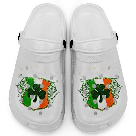 Flynn Irish Surname Ireland Flag Shield Shamrock Clogs