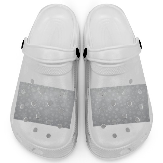 Abstract Grey Snowflakes Pattern Clogs