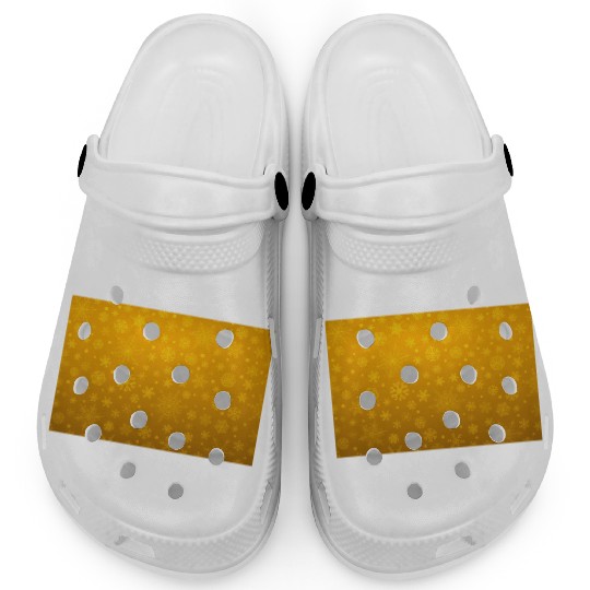 Abstract Yellow Snowflakes Pattern Clogs