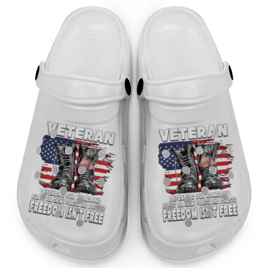 VETERAN PROTECTING AT HOME FREEDOM ISNT FREE Clogs