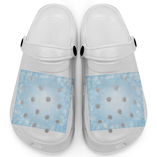 Pretty Blue Snowflakes Pattern Clogs