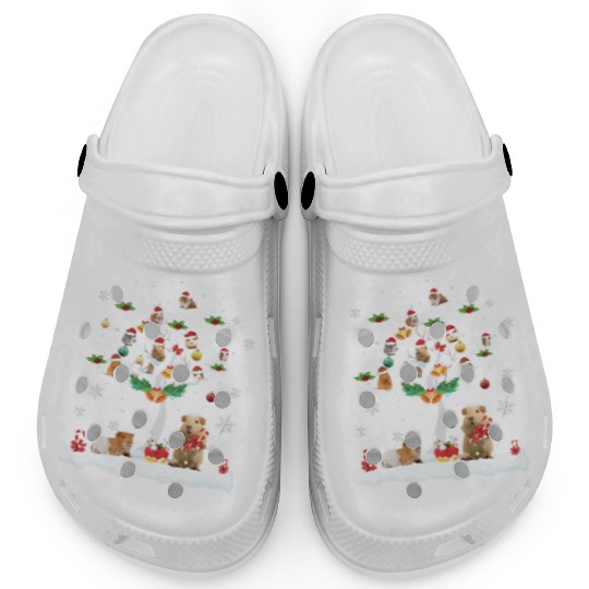 Guinea Pig Christmas On Winter Tree Goat Lover Clogs