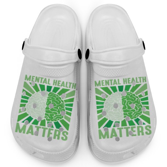 Mental Health Matters Brain Awareness Vintage Clogs