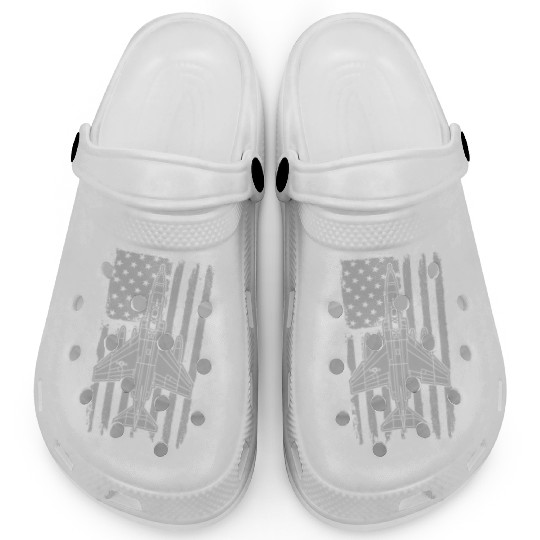 F-4 Phantom Fighter Jet Airplane American Flag F4 Clogs