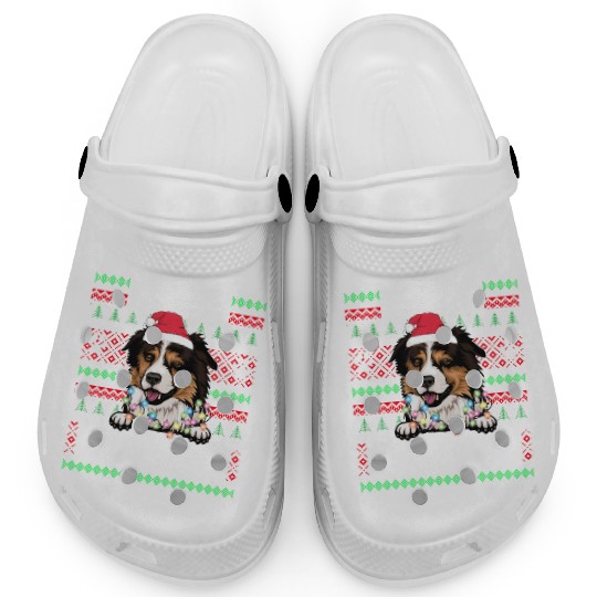 Border Miniature Shepherd Christmas Pajama Clogs