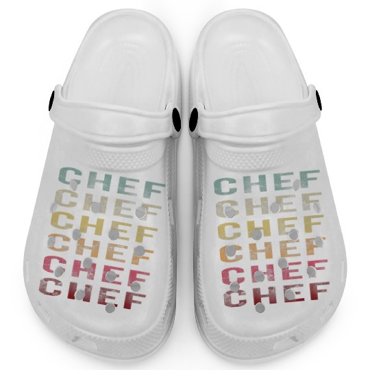 Vintage Word Retro Distressed Chef Cooking Lover Clogs