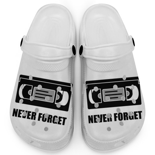 VHS Cassette Tape Never Forget Clogs