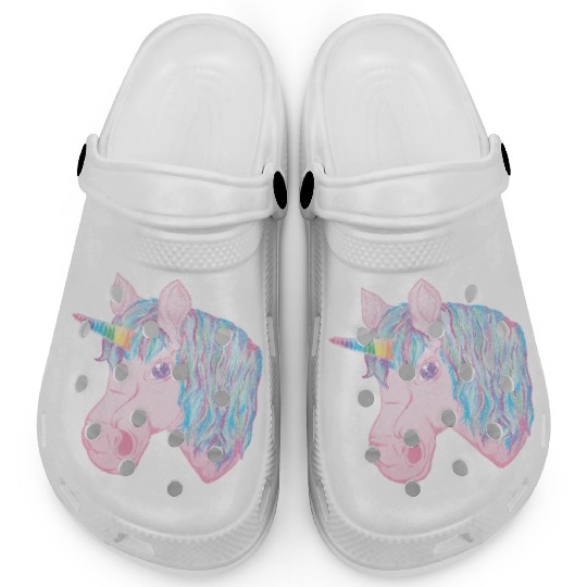 kawaii rainbow unicorn Clogs