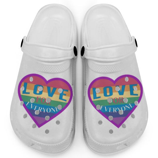 Heart rainbow unisex love for everyone Clogs