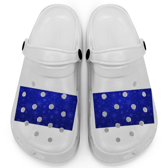 Blue Snowflakes Christmas Pattern Clogs