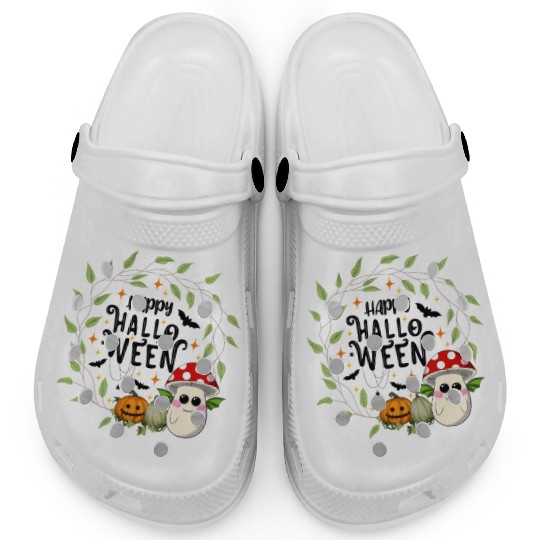Bat Toadstool Mushroom - Happy Halloween Clogs